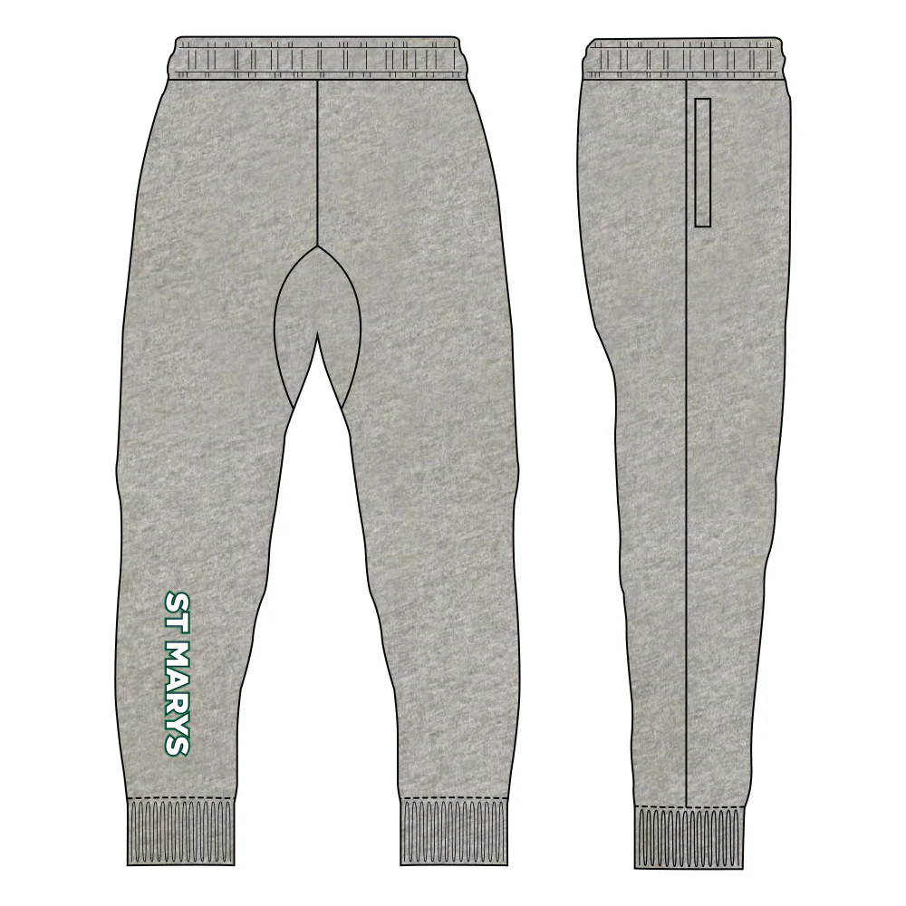 St Mary's SC Fleece Trackpants - Grey Marle - Image 2